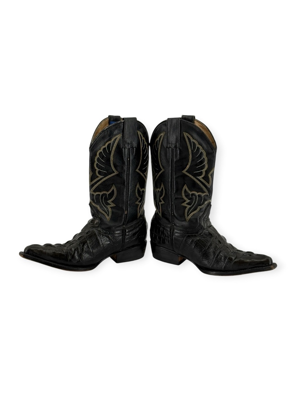 Grillos Black Western Cowboy Alligator Boots - Picture 4 of 7